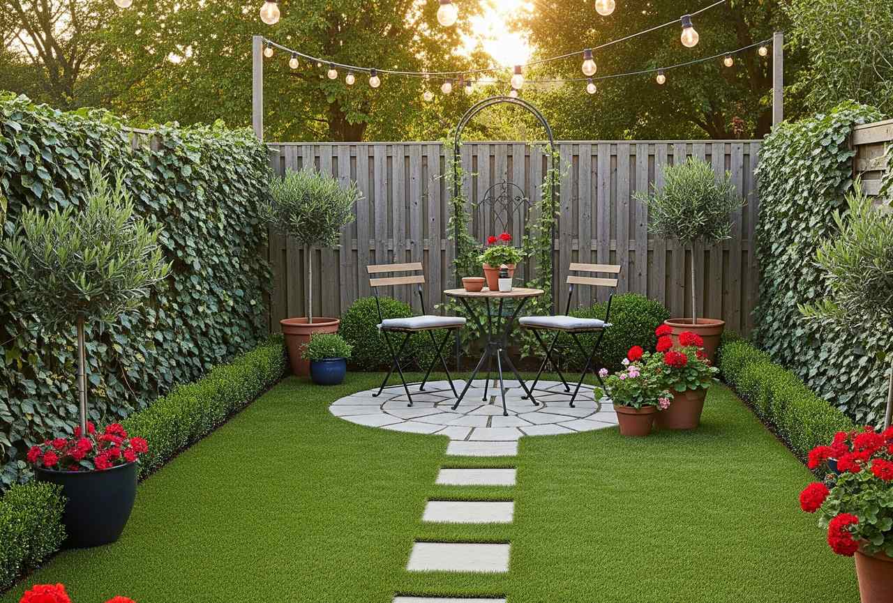 Garden artificial grass installed in a Dubai villa backyard