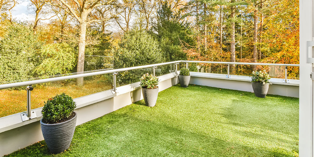 Artificial grass installed on a Dubai balcony
