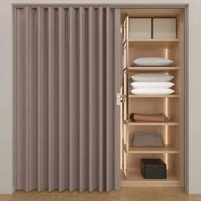 PVC Folding Doors – Light Brown