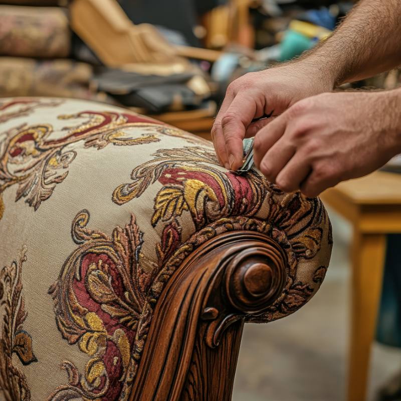 Varnish being brushed onto a polished wooden surface