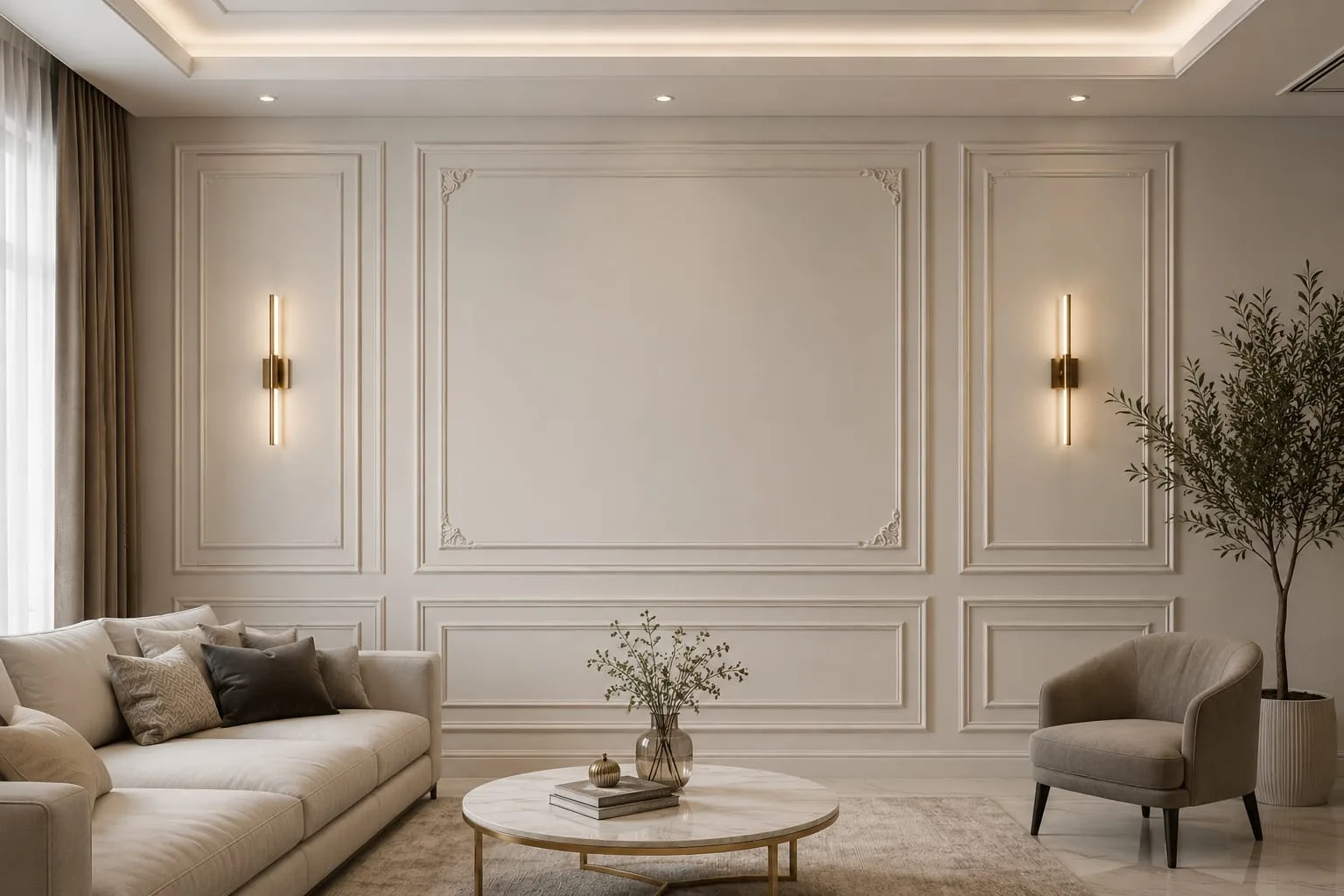 Custom wall molding design for Dubai villa